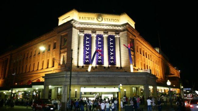 Adelaide Casino building at night