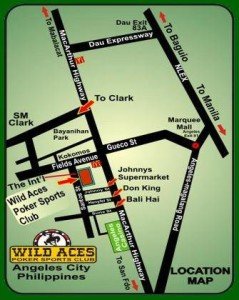 Map to Wild Aces Poker Sports Club