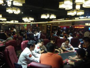 Wide view of tables at Beijing Poker Club