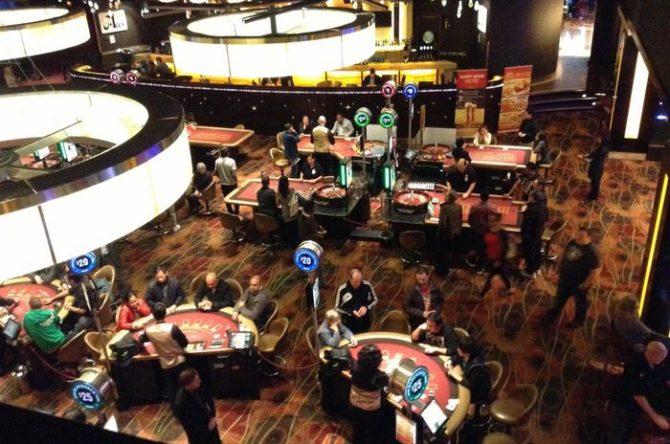 SkyCity Auckland poker room from above