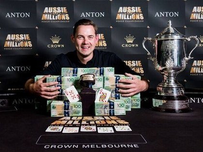 Toby Lewis wins the 2018 Aussie Millions Main Event