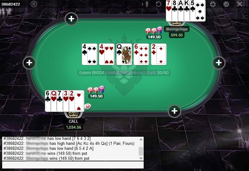 Limit Omaha Hi Lo 5Card Kingsclubpoker