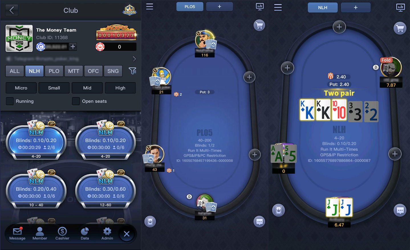 Lobby NLHTable PLOTable Xpoker