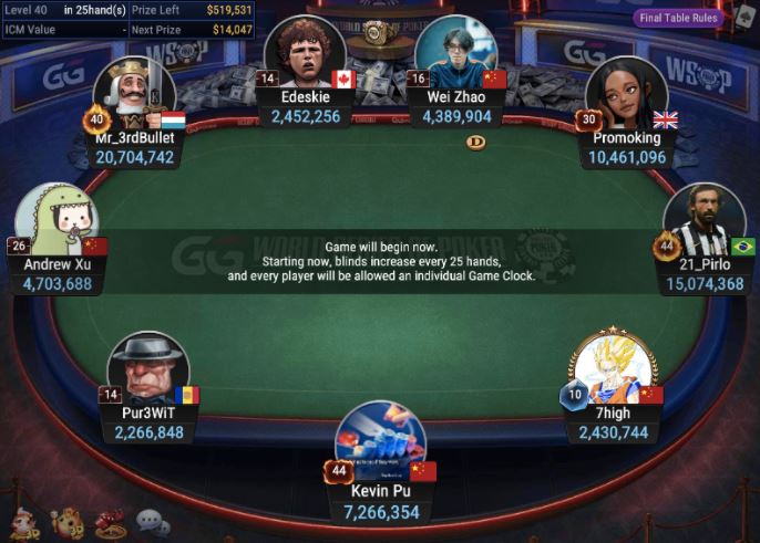 WSOPC 4 800 Monster Stack No Limit Hold’em final table