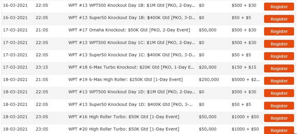 wpt 500 sched 5