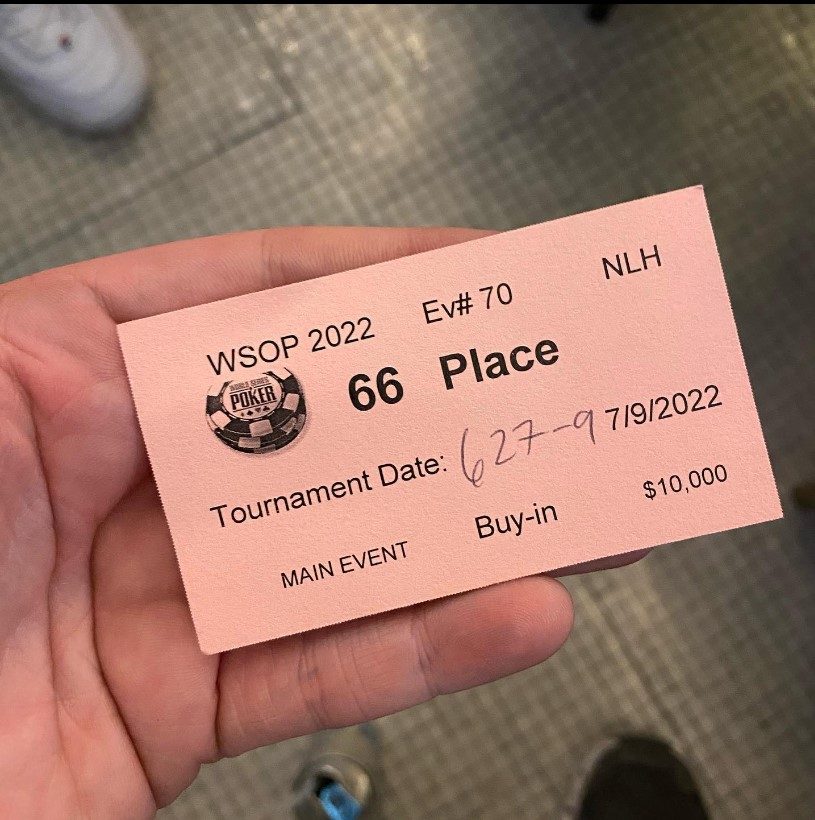 Cedrric Trevino wsop 2022 66th place