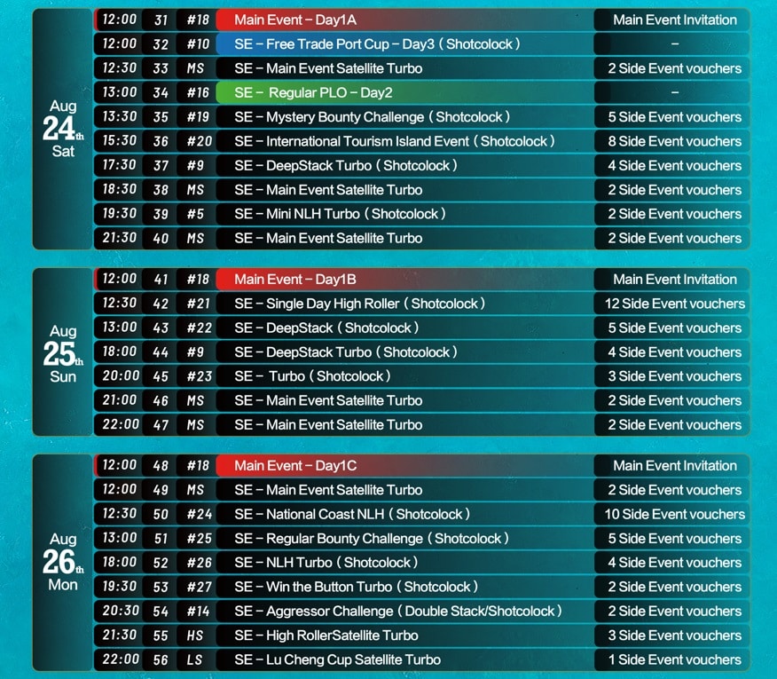 12th CPG Championship Schedule