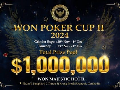 Won Poker Cup raises the stakes this November with $1 Million in guarantees